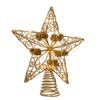 Kurt Adler 11.75-Inch 30-Light Fairy Light Gold Star with Pinecones Treetop view 1
