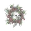 20-Inch Wreath with Red Berries, Leaves and Pinecones view 3