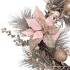 20-Inch Champagne and Gold Wreath with Pink Poinsettias and Ornaments (H4123) view 3