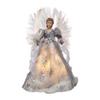 Kurt Adler 16-Inch Fiber Optic White, Silver, and Gray Angel Tree Topper, Multicolor view 1