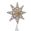 Kurt Adler 16-Inch 8-Point White, Gold and Silver Star Treetop view 1