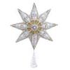Kurt Adler 16-Inch 8-Point White, Gold and Silver Star Treetop view 2