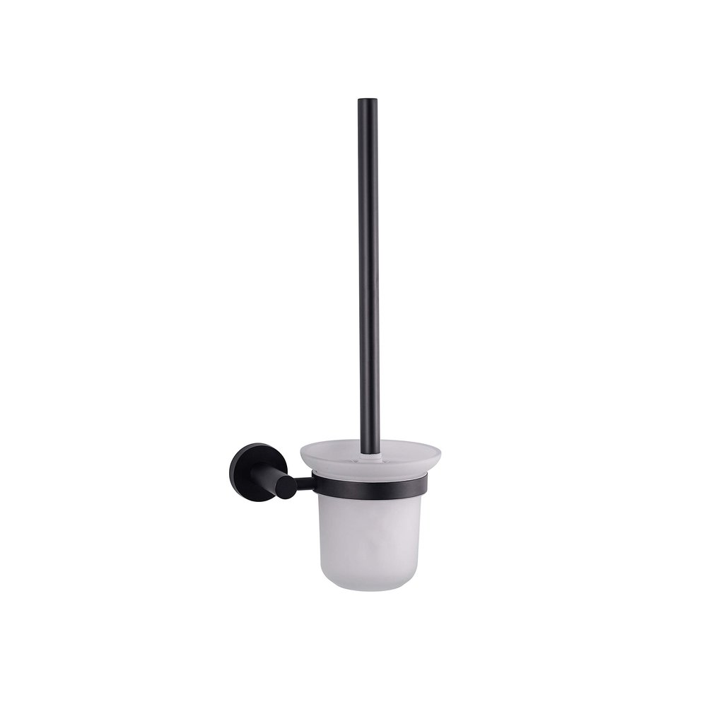 Lexora Home Bagno Nera Stainless Steel Toilet Brush in Matte Black