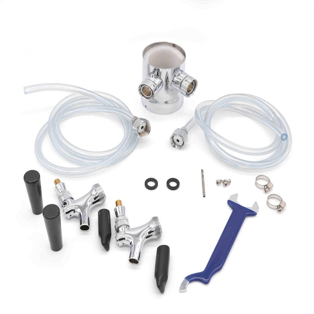 K&B Draft Beer 3" Tower Tap Expansion Kits (1 Faucet to 3 Faucet Conversion, with Conversion Accessories)