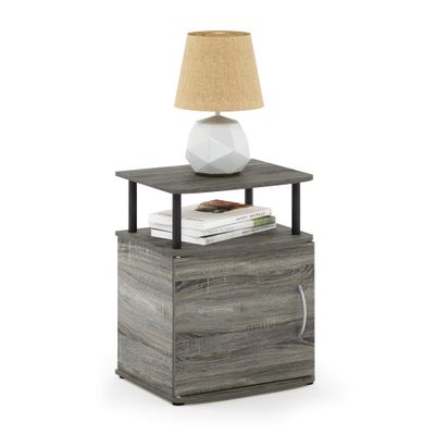 Furinno JAYA Utility Design End Table, French Oak Grey