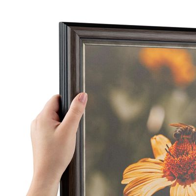 ArtToFrames 19x23 Inch Gray Picture Frame, This 1.25 Inch Custom MDF Poster Frame is Grey and Black - Comes with Economy Acrylic and Corrugated Backing (2WOM0066-83120-YGRY-19x23)