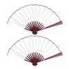 BESPORTBLE 2 Pcs Folding Silk Hand Fan Blank DIY Painting Fan Bridal Dancing Props for Men Women 10 Inch (White) view 1