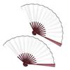 BESPORTBLE 2 Pcs Folding Silk Hand Fan Blank DIY Painting Fan Bridal Dancing Props for Men Women 10 Inch (White) view 2