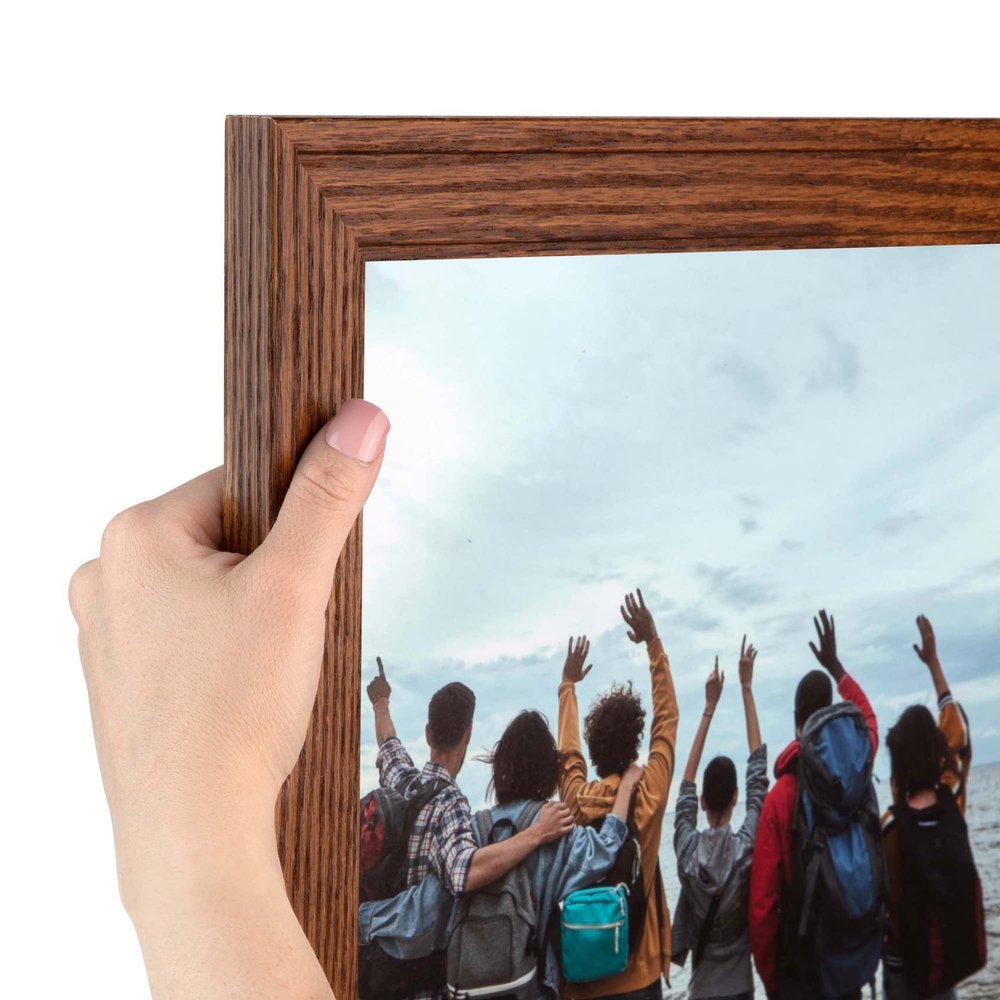 ArtToFrames 14x37 Inch Brown Picture Frame, This 1.50 Inch Custom Wood Poster Frame is Walnut, Great for Your Art or Photos - Comes with Economy Acrylic