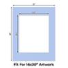 CountryArtHouse Baby Blue Acid Free 22x28 Picture Frame Mats with White Core Bevel Cut for 16x20 Pictures - Fits 22x28 Frame - One Mat view 2