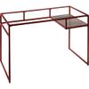 Acme Yasin Glass Rectangle Top 1-Shelf Writing Desk in Red and Clear view 1