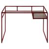 Acme Yasin Glass Rectangle Top 1-Shelf Writing Desk in Red and Clear view 4