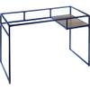 Acme Yasin Glass Rectangle Top 1-Shelf Writing Desk in Blue and Clear view 1