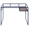 Acme Yasin Glass Rectangle Top 1-Shelf Writing Desk in Blue and Clear view 4