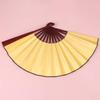 BESPORTBLE 2 Pcs Folding Silk Hand Fan Blank DIY Painting Fan Bridal Dancing Props for Men Women 8 Inch Yellow view 3