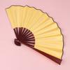 BESPORTBLE 2 Pcs Folding Silk Hand Fan Blank DIY Painting Fan Bridal Dancing Props for Men Women 8 Inch Yellow view 4