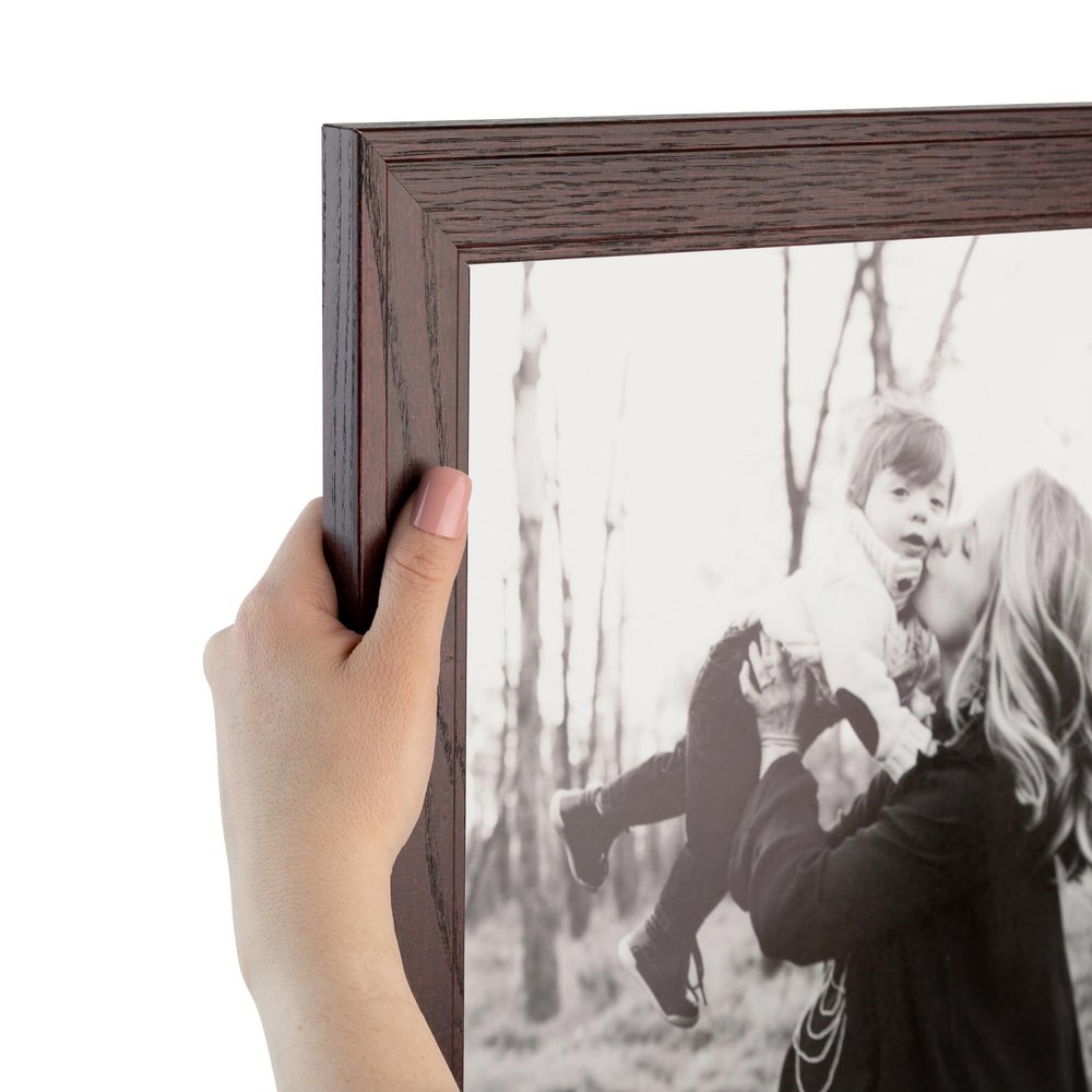ArtToFrames 14x37 Inch Red Picture Frame, This 1.50 Inch Custom Wood Poster Frame is Cherry, Great for Your Art or Photos - Comes with Economy Acrylic
