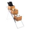 Restaurantware Eco Display 17.5 Inch x 6 Inch x 11.25 Inch Market Basket Stand 1 Small Basket Stand - Three-Tier Wire Silver Iron Fruit Floor Stand Frame For Displays Boxes Sold Separately view 1