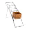 Restaurantware Eco Display 17.5 Inch x 6 Inch x 11.25 Inch Market Basket Stand 1 Small Basket Stand - Three-Tier Wire Silver Iron Fruit Floor Stand Frame For Displays Boxes Sold Separately view 2