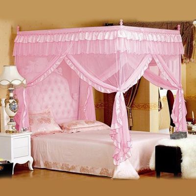 Hztyyier 2 Sizes3 Colors Optional(1.5 * 2.0M-), 1Pcs 4 Corners Princess Bed Curtain Canopy Net for Girls Princess Bedroom Decoration for Girls Princess Bedroom Decoration, 2 Sizes, 3 Colors