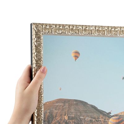 ArtToFrames 9x22 Inch Silver Picture Frame, This 1.00 Inch Custom Wood Poster Frame is 1" Wide - Silver Thin - Comes with Economy Acrylic and Corrugated Backing (2WOMD11240-9x22)