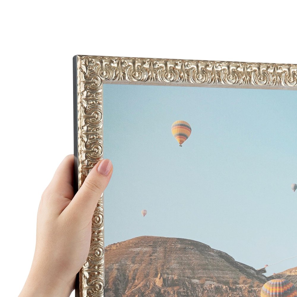 ArtToFrames 9x22 Inch Silver Picture Frame, This 1.00 Inch Custom Wood Poster Frame is 1" Wide - Silver Thin - Comes with Economy Acrylic and Corrugated Backing (2WOMD11240-9x22)
