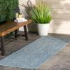 nuLOOM 2' x 8' Solid Hand Braided Indoor/Outdoor Area Rug, Pet-Friendly, High Traffic, Weather Resistant, for Patio, Balcony, Bedroom, Living, Dining Room, Wynn Aqua view 1