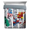 Jay Franco Marvel Avengers Comic Cool 7 Piece Queen Bed Set - Includes Comforter & Sheet Set - Bedding Features Captain America, Spiderman, Iron Man, Hulk, & Thor - Super Soft view 2