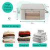 2 Pack Clothing Storage Bags Clothes Organizer folding fabric bags for sweaters, clothing, garment, bedding, quilt, linens, large folding organizers with zip & window, mothproof underbed space savers view 2