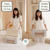 2 Pack Clothing Storage Bags Clothes Organizer folding fabric bags for sweaters, clothing, garment, bedding, quilt, linens, large folding organizers with zip & window, mothproof underbed space savers view 3