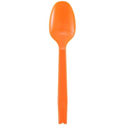 Nagao 200821 Disposable Spoons, 6.3 inches (16 cm), Orange, Individually Packaged, Set of 100
