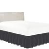 BedDecor Wrap Around Bed Skirt Elastic Bed Ruffles, 600TC Solid Luxurious 27 Inches Drop(Darkgrey,Queen) view 1