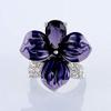 Bansriracha 925 Sterling Silver Butterfly Flower Purple Big Crystal Ring for Women Stone Party Anniversary Rings Jewelry (9) view 1