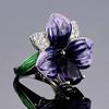 Bansriracha 925 Sterling Silver Butterfly Flower Purple Big Crystal Ring for Women Stone Party Anniversary Rings Jewelry (9) view 2