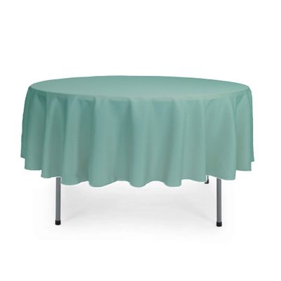 YOUR CHAIR COVERS - 90 Round Polyester Tablecloths for Restaurant, Banquet, Wedding - Linen Table Cloth for Standard Round Tables - Robin Egg