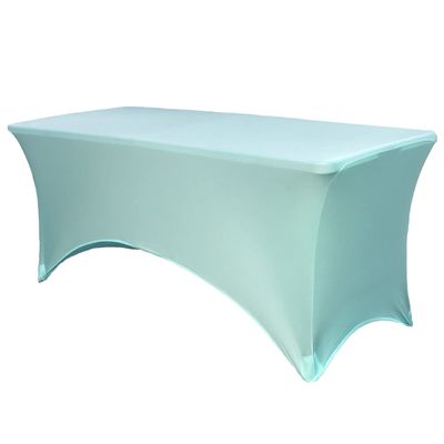 YOUR CHAIR COVERS - 6ft Robin Egg Rectangular Spandex Table Covers Fitted Tablecloth Wedding Event Patio Decorations Elastic Fabric Stretch for Folding Table