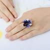 Bansriracha 925 Sterling Silver Butterfly Flower Purple Big Crystal Ring for Women Stone Party Anniversary Rings Jewelry (7) view 3