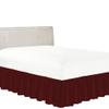 BedDecor Wrap Around Bed Skirt Elastic Bed Ruffles, 600TC Solid Luxurious 15 Inches Drop(Burgundy,Queen) view 1
