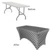 YOUR CHAIR COVERS Rectangular Spandex Table Covers 6ft Fitted Tablecloth Wedding Event Patio Decorations Elastic Fabric Stretch Tables Cover for 6 ft Folding Table (Black & White Polka Dot) view 3