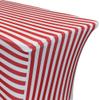 YOUR CHAIR COVERS Rectangular Spandex Table Covers 8ft Fitted Tablecloth Wedding Event Patio Decorations Elastic Fabric Stretch Tables Cover for 8 ft Folding Table (Red/White Stripe) view 2