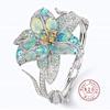 Bansriracha 2019 Big Flower Shape Crystal Designer Ring Multicolor Stone Engagement Wedding 925 Sterling Silver Rings for Women Jewelry (9) view 1