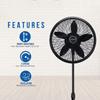 Lasko 18 in. Adjustable Elegance and Performance Pedestal Fan, Black 18"/Black view 4