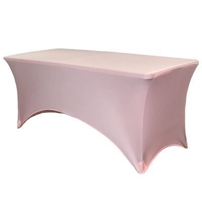 YOUR CHAIR COVERS - 4ft Blush Rectangular Spandex Table Covers Fitted Tablecloth Wedding Event Patio Decorations Elastic Fabric Stretch for Folding Table