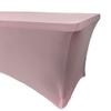 YOUR CHAIR COVERS - 4ft Blush Rectangular Spandex Table Covers Fitted Tablecloth Wedding Event Patio Decorations Elastic Fabric Stretch for Folding Table view 3