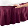 BedDecor Wrap Around Bed Skirt Elastic Bed Ruffles, 600TC Solid Luxurious 15 Inches Drop(Burgundy,Twin XL) view 2