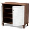 Baxton Studio Coolidge Modern and Contemporary White and Walnut Finished 4-Shelf Wood Shoe Storage Cabinet view 4