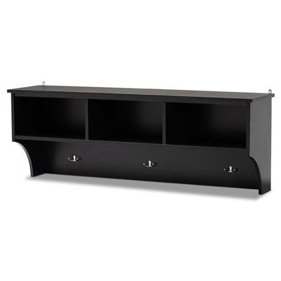 Baxton Studio Maya Black Finished Wood Entryway Coat Rack with Shelves