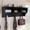 Baxton Studio Maya Black Finished Wood Entryway Coat Rack with Shelves view 2