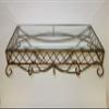 Antique Brass Floating Shelf with Beveled Glass Top view 2