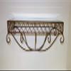 Antique Brass Floating Shelf with Beveled Glass Top view 3